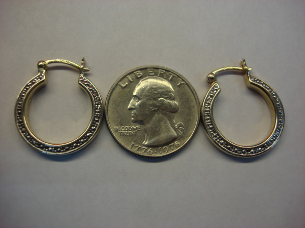 Gold Vermeil Sterling Silver Hollow Hoop Earrings (7/8