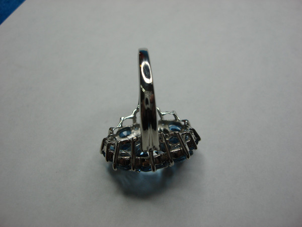 Stunning Blue Stone Cocktail Ring | Sterling Silver Size 7