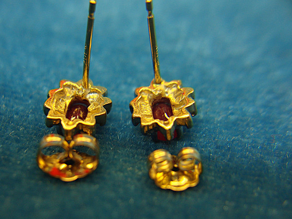 14K Yellow Gold Ruby & Diamond Stud Earrings (0.50ctw)