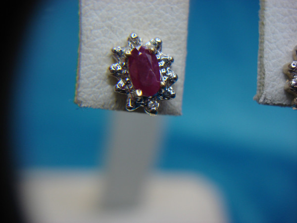 14K Yellow Gold Ruby & Diamond Stud Earrings (0.50ctw)