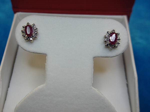 14K Yellow Gold Ruby & Diamond Stud Earrings (0.50ctw)