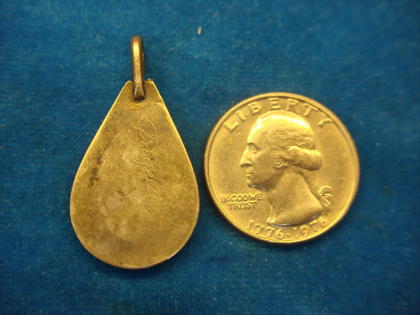 Vintage Angelita Native American Silver Turquoise & Coral Pendant