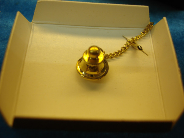 Vintage Lamode Onyx & Gold Tie Tac - Original Box, Unused