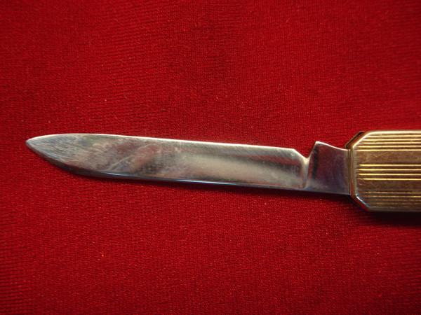 Vintage US Made Vest Pocket Knife - 2 Blades, Gold Tone Accents