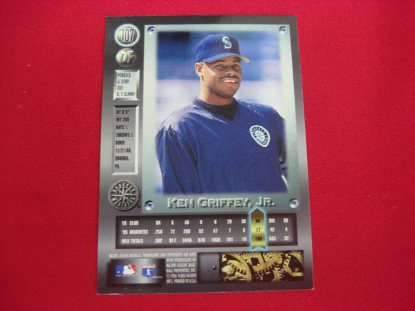 1996 Fleer Metal Universe Ken Griffey Jr. Rookie Card #107 Seattle Mariners (Foil) - Graded & Protected