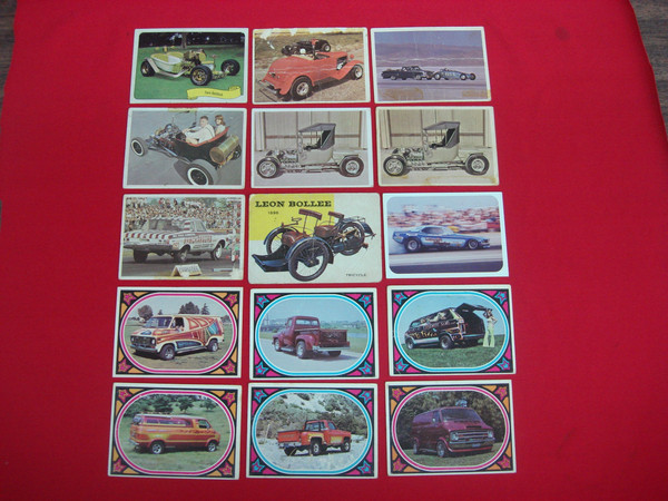 Vintage Car Trading Cards (15-Card Lot) - Assess Condition & Grade
