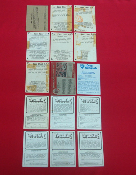 Vintage Car Trading Cards (15-Card Lot) - Assess Condition & Grade