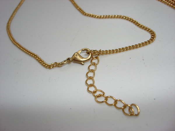 Vintage Gold Tone Egyptian Fringe Pendant Necklace - 27