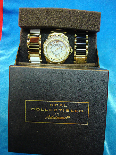 Adrienne Quartz Wristwatch with 3 Interchangeable Bracelets - New in Box