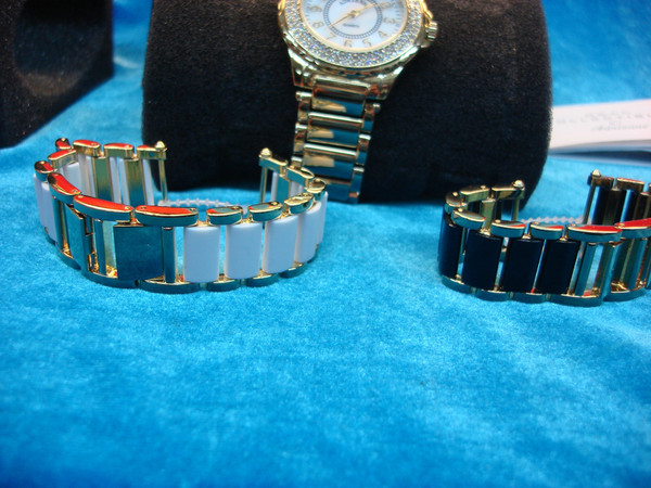 Adrienne Quartz Wristwatch with 3 Interchangeable Bracelets - New in Box