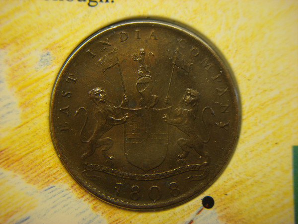 1808 East India Company Cash Coin from Admiral Gardner Wreck - Littleton Coin Co. (Info Folder)