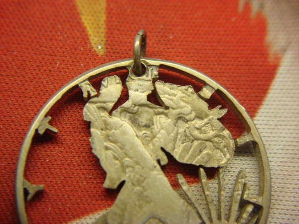 Vintage 1941 Walking Liberty Half Dollar Pendant - Cut-Out Design .900 Fine Silver
