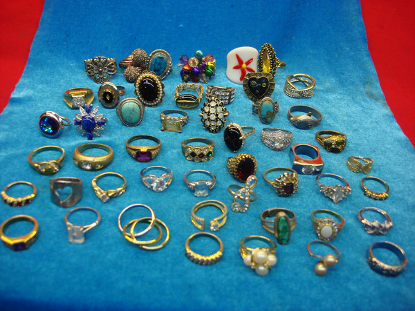 50 Vintage & Modern Estate Rings Lot - Rare Collection, Under $3 Each