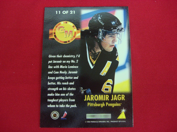 Jaromir Jagr 1995-96 Pinnacle Summit GM's Choice #11 Pittsburgh Penguins Hockey Card - Foil Insert