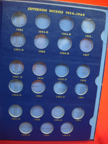 Whitman Classic Album #9410 - Jefferson Nickel Collection 1938-1964 (P-D-S) - Used