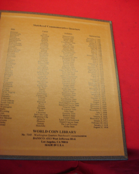 DANSCO Washington Quarters Statehood Album (1999-2003) - 5 Page Coin Display Album