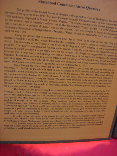 DANSCO Washington Quarters Statehood Album (1999-2003) - 5 Page Coin Display Album