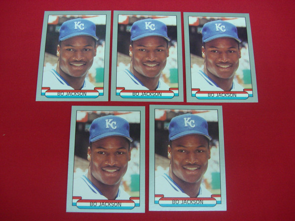 Vintage Bo Jackson Kansas City Royals Star Border Trading Card Lot of 5