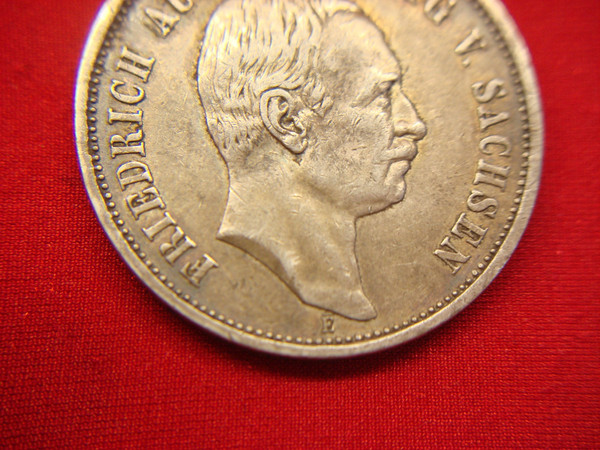 1909 E Germany (Saxony) 3 Mark Silver Coin (.900 Fine) - Detailed & Historic Numismatic Collectible
