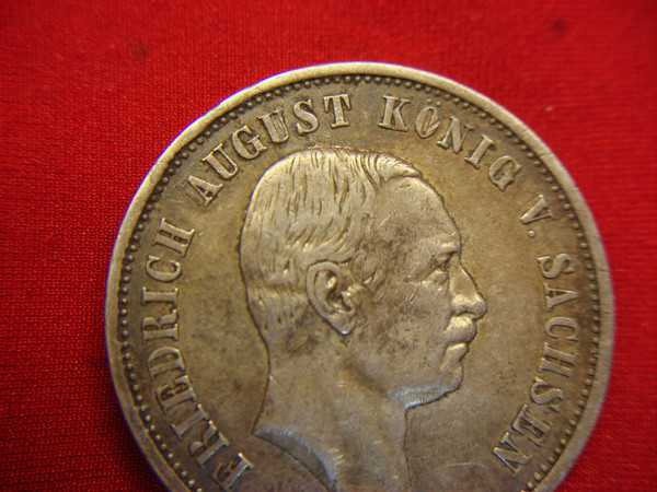 1909 E Germany (Saxony) 3 Mark Silver Coin (.900 Fine) - Detailed & Historic Numismatic Collectible