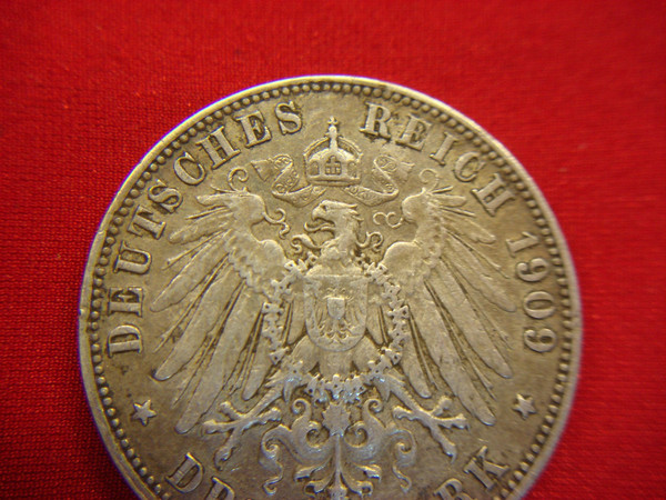 1909 E Germany (Saxony) 3 Mark Silver Coin (.900 Fine) - Detailed & Historic Numismatic Collectible