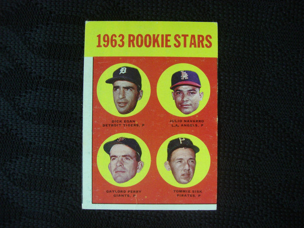1963 Topps Rookie Stars Baseball Card Set | Gaylord Perry, Dick Egan, Julio Navarro & Tommie Sisk