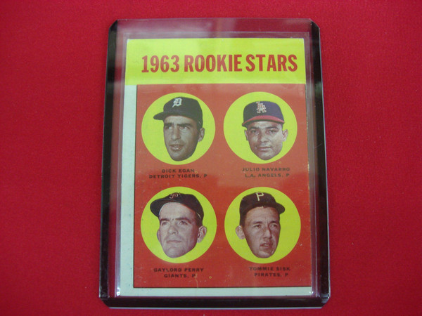 1963 Topps Rookie Stars Baseball Card Set | Gaylord Perry, Dick Egan, Julio Navarro & Tommie Sisk