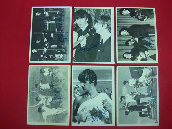 1964 Topps The Beatles B&W 3rd Series Trading Card Lot of 6 - Vintage Music Cards