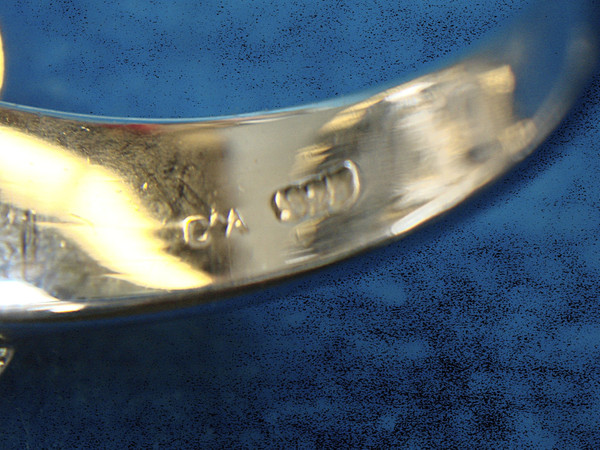 Sterling Silver Filigree Ring with Diamonds - Size 9, Pre-Owned Excellent Condition