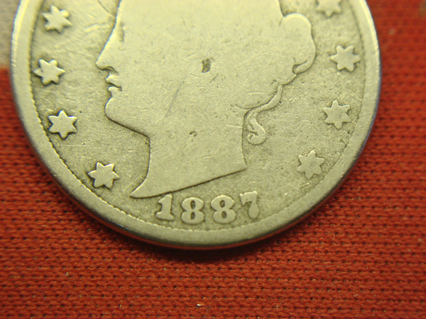 1887 Liberty Head'V' Nickel - Original Surface, Detailed Design - Estate Find