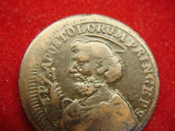1797 Italian States St. Peter 2 1/2 Baiocchi Copper Coin - Historical Artifact