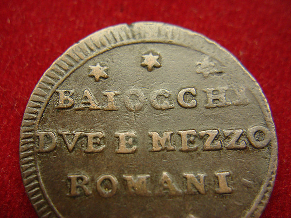 1797 Italian States St. Peter 2 1/2 Baiocchi Copper Coin - Historical Artifact
