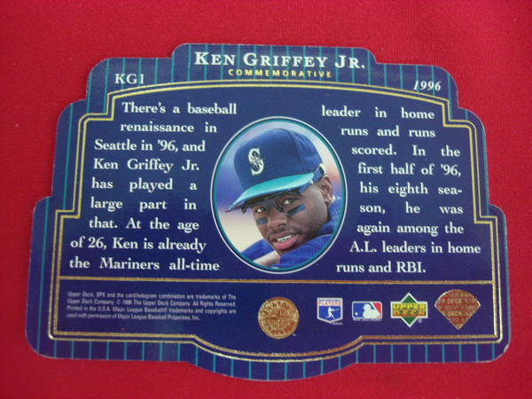 1996 Upper Deck SPx Ken Griffey Jr. Commemorative Hologram #KG1 Baseball Card - Gem Mint Condition!