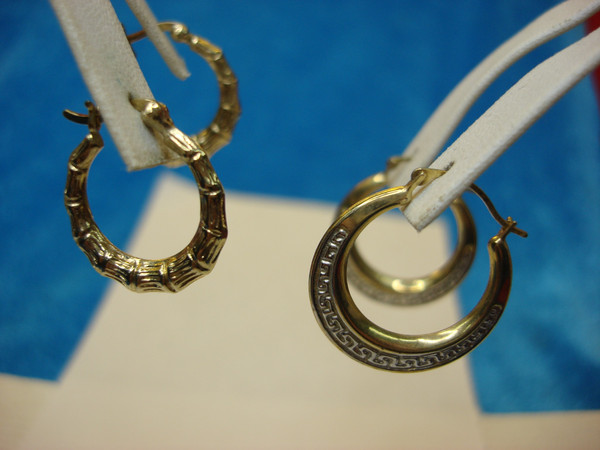 Sterling Silver & Gold Vermeil Hoop Earrings Set (3/4