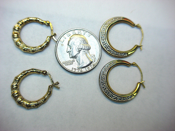 Sterling Silver & Gold Vermeil Hoop Earrings Set (3/4