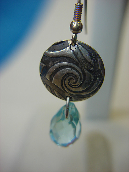 Sterling Silver Aqua Sea Glass Dangle Earrings - 925 Authentic, Faceted Pendants