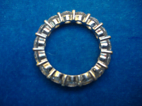 Sterling Silver Diamond Simulant Ring - Size 9, Sparkling Band