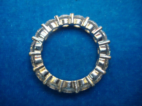 Sterling Silver Diamond Simulant Ring - Size 9, Sparkling Band