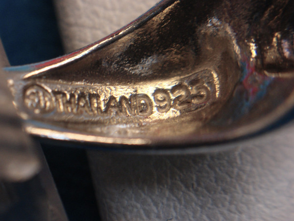 Vintage-Style Sterling Silver Ring with Purple Stone (Size 8)