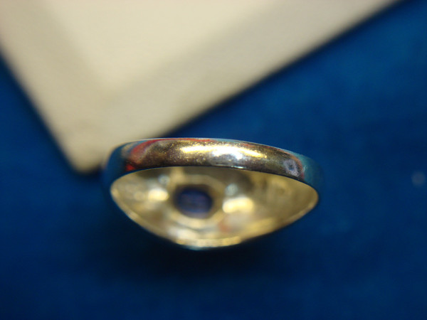 Vintage-Style Sterling Silver Ring with Purple Stone (Size 8)