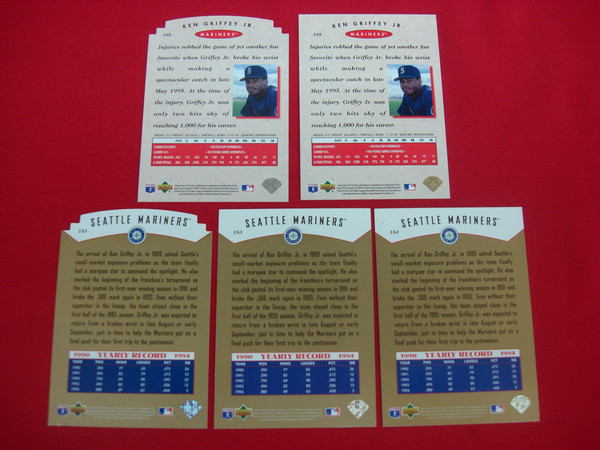 1995 Upper Deck Ken Griffey Jr. Card Lot: Pro-Files, Die-Cut Parallels & Red Printer's Dot Variant