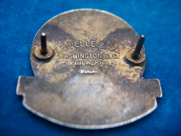 Vintage WWII USAAAF 1st Troop Carrier Command Sterling Silver Lapel Pin - Eagle & Soldier Enamel