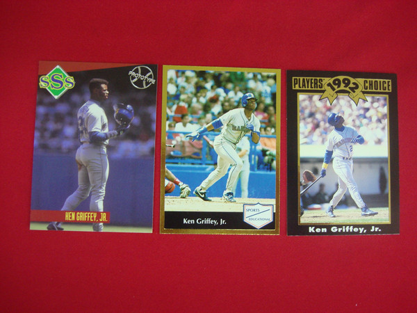 Ken Griffey Jr. 3-Card Promo Set: 1991 Sports Educational, SSS Prototype & Cartwright's Choice