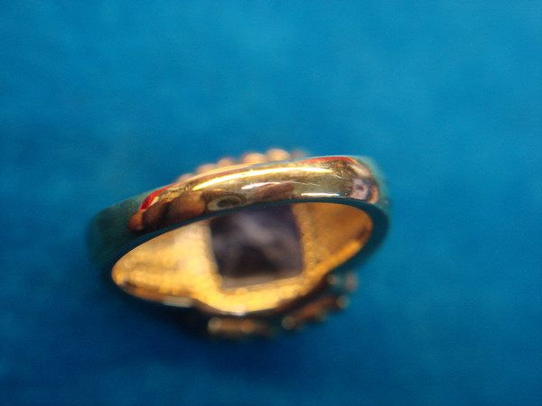 Stunning Gold Vermeil & Sodalite Ring (Size 8.5) - Like New