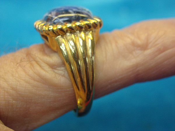 Stunning Gold Vermeil & Sodalite Ring (Size 8.5) - Like New