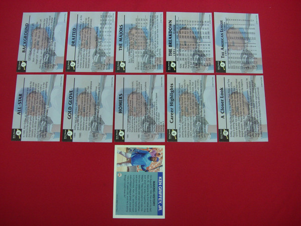 1992 Front Row Clubhouse Series Ken Griffey Jr. 10-Card Set + Holo #1 (Seattle Mariners, Baseball Cards)