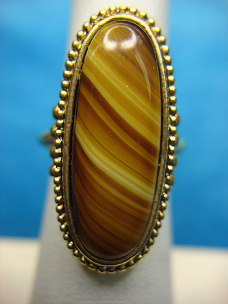 Vintage Avon Shimmering Sands Ring - Retired 70s Design, Adjustable Size 6-7.5