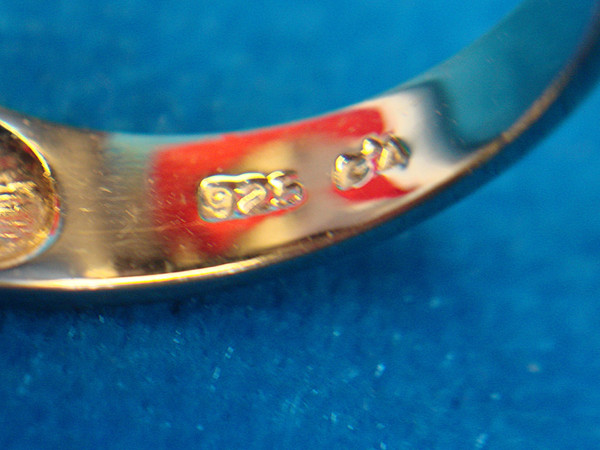 Sterling Silver & Gold Vermeil Men's Ring - Red Stone, Sim Diamond Accents