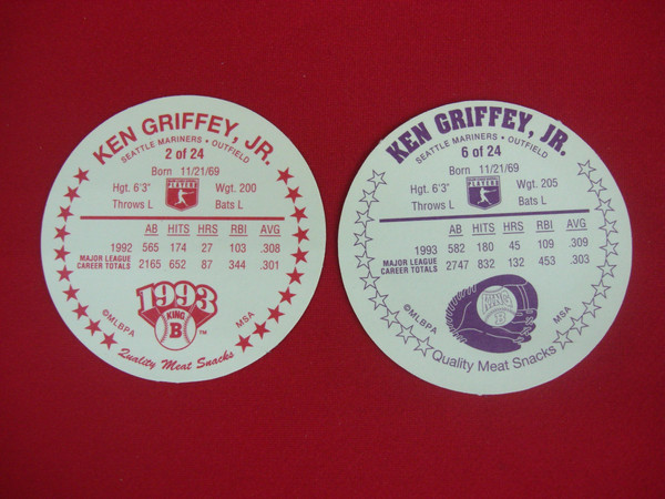 Ken Griffey Jr. King B Baseball Cards (1993 #2 & 1994 #6) - Oddball Lot