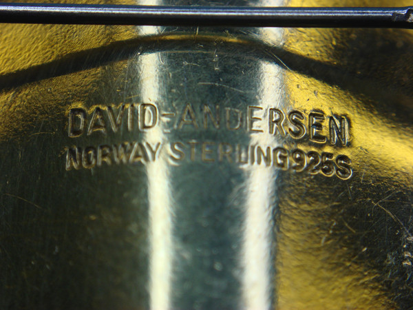 David Andersen Sterling Silver Butterfly Brooch Pin - Multicolor Enamel, Pre-Owned Excellent Condition